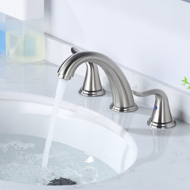 2-handle Bathroom Faucet with Drain Assembly, Brushed Nickel