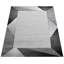 Tapis à bordure avec motif géométrique gris anthracite et découpe de contour-939311733