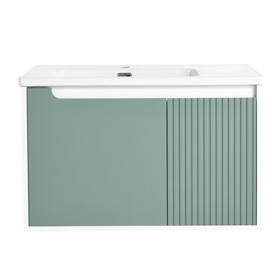 Meuble-lavabo de style moderne - Meuble-lavabo en céramique 36 po Mint 36 po, lavabo, porte à fermeture en douceur pour une élégance inégalée