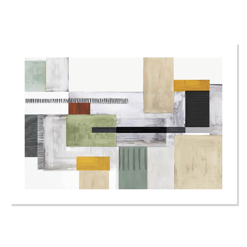 «Playful Blocks» par Tom Reeves, Pas de tapis, Cadre mince noir, H 21,5 po x l 25,5 po x P 0,75 po