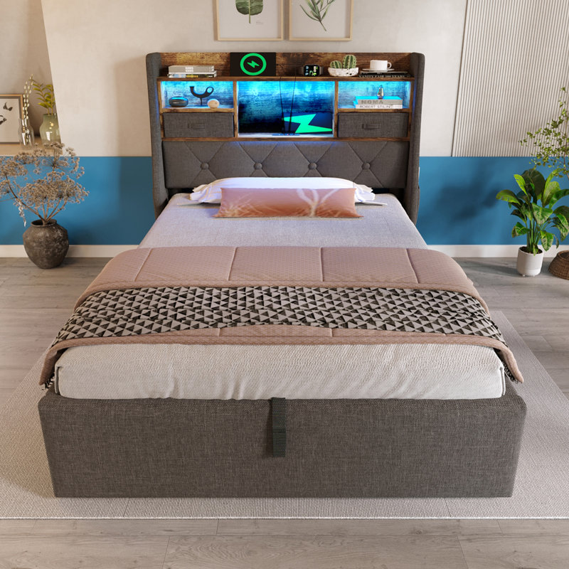Ottoman Storage Bed, European Single (90 x 200 cm)