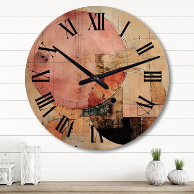 Horloge murale dorée sur fond doré rétro Golden Hue Horizons