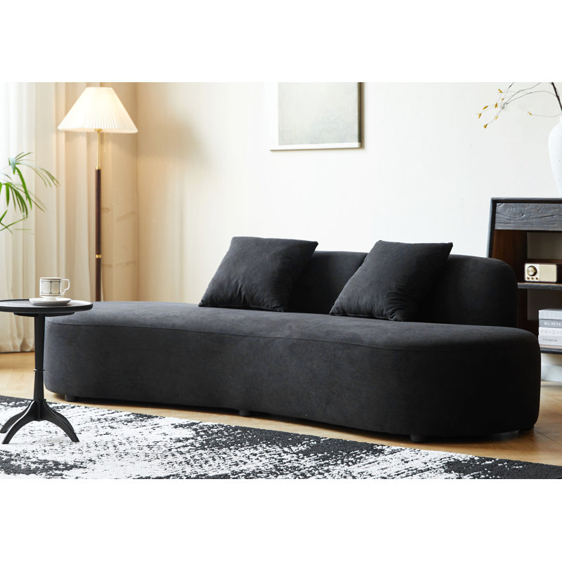 90.2'' Wide half moon design sofa, Black