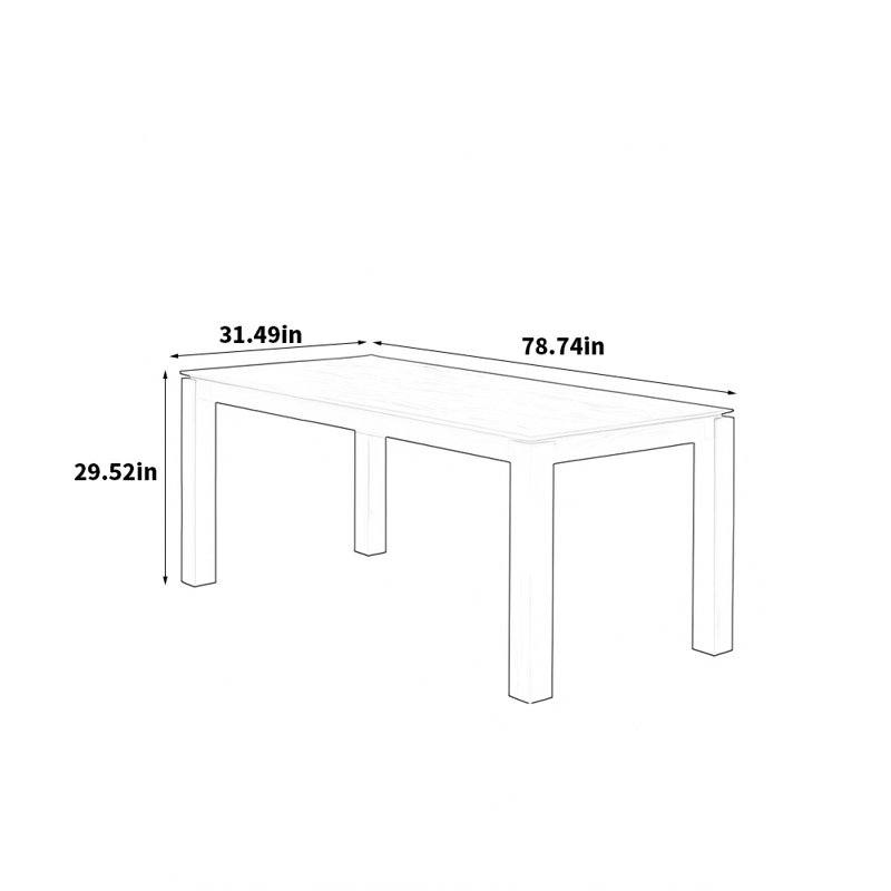 Averson, H 29,52 po x L 78,74 po x l 31,49 po