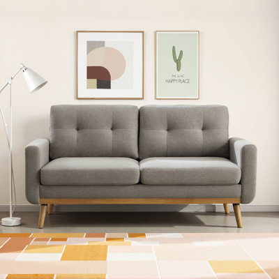 65.4" Wide Upholstered Soft Square Arm Sofa with Solid Wood Legs