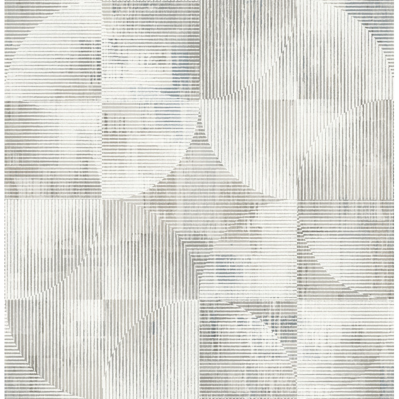Papier peint géométrique Woodbine, Gris
