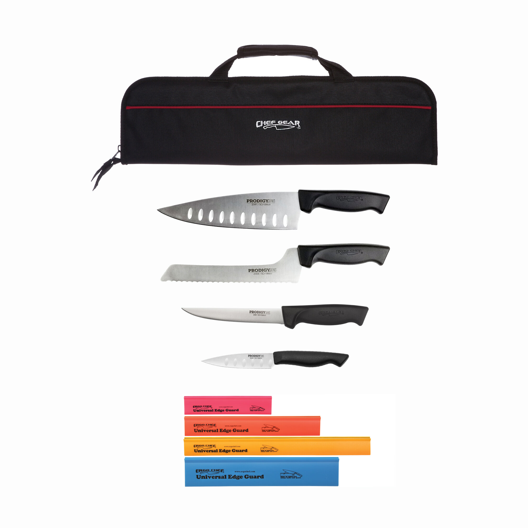 Ergo Chef 9 Piece High Carbon Stainless Steel Assorted Knife Set