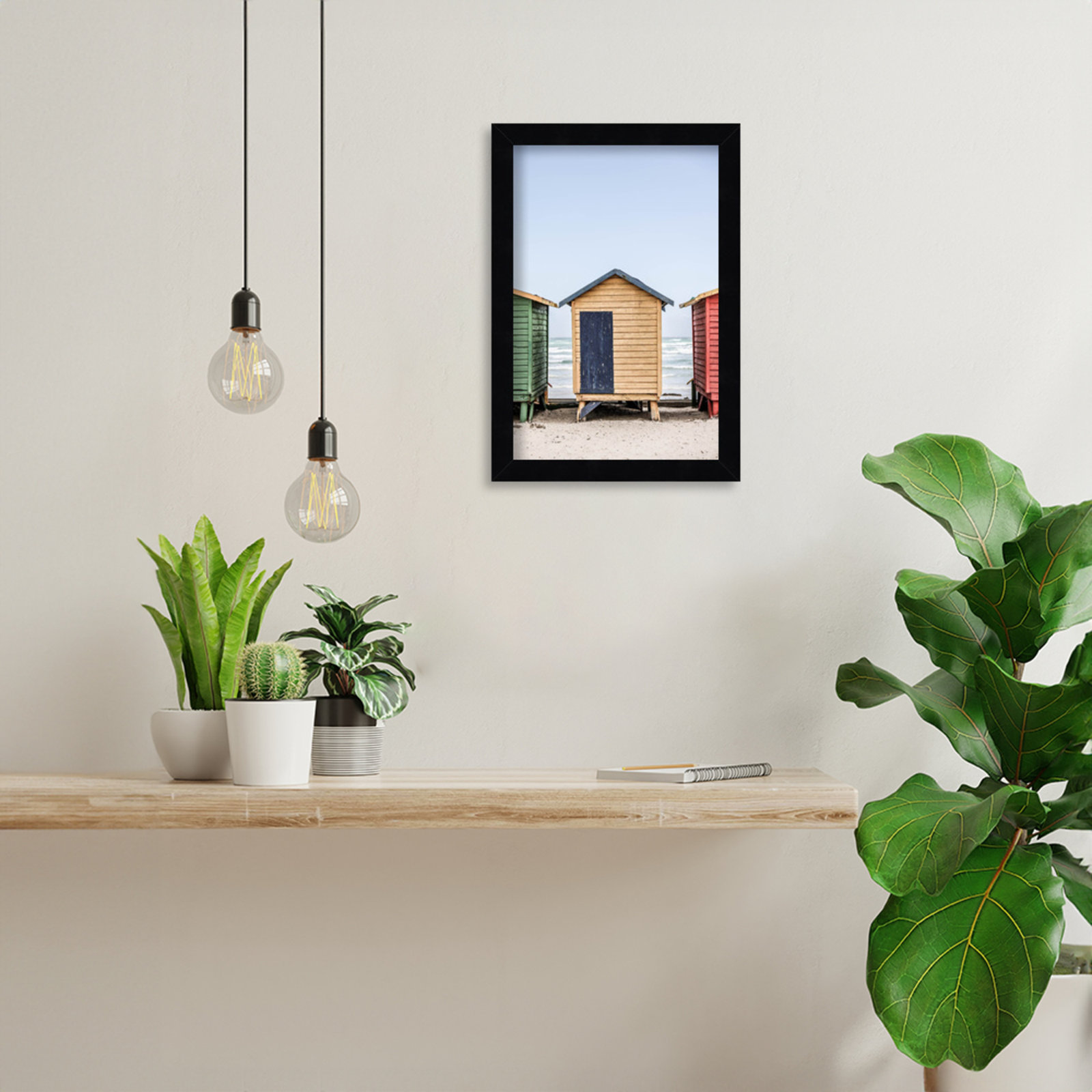 Yellow Hut by Shot by Clint Wood Framed Wall Art Print, Black, 13" H x 9" W