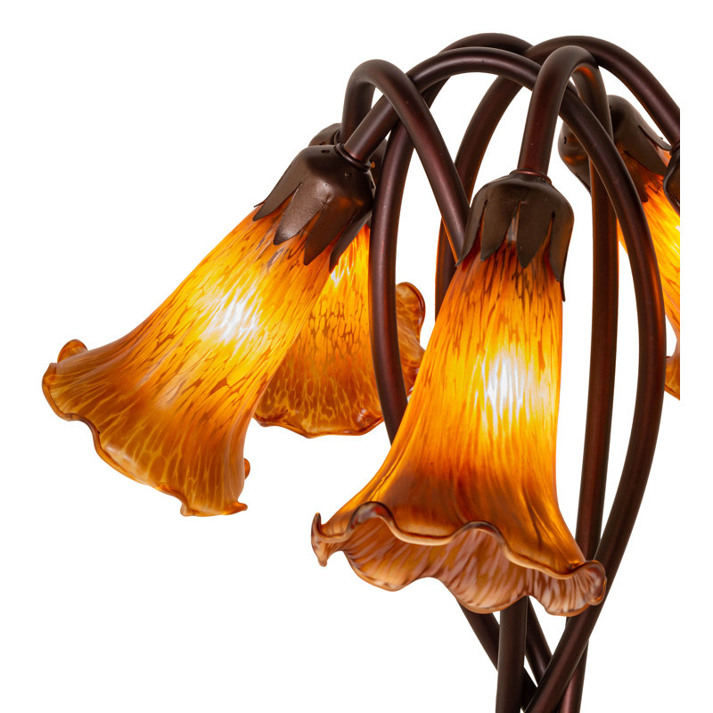 Tiffany Table Lamp, Rocker, Amber