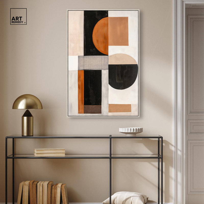 Toile «Divided Circle I» par Art Remedy, Encadrement argenté, H 37 po x l 25 po