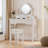 Compact Makeup Vanity Set with Reversible Mirror & Stool - 5-Drawer Dressing Table, Space-Saving Beauty Station for Small Spaces