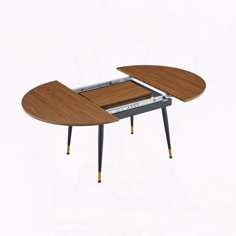 Table de salle à manger extensible moderne avec pieds robustes en métal