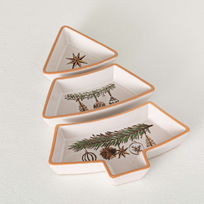 Multicolore plateau de sapin de Noël 3 pièces 11,75 "11,75"