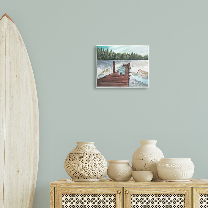"Canoes at Lake Dock", art mural par Elizabeth Medley