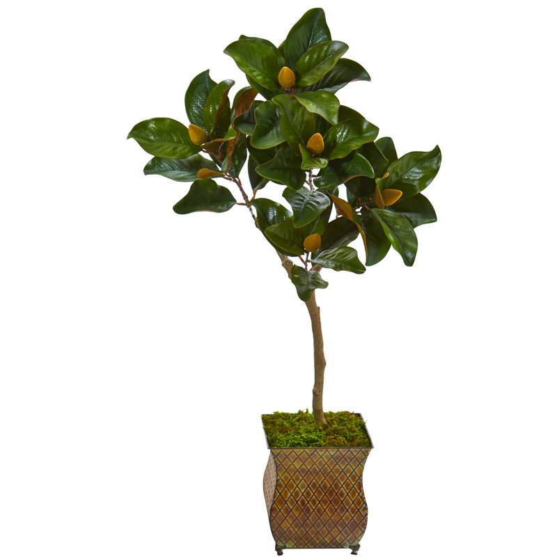 Arbre de magnolia artificiel en pot de fleurs