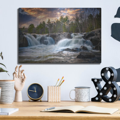 Mur de métal «Sunset At Swift River Falls» par Rick Berk
