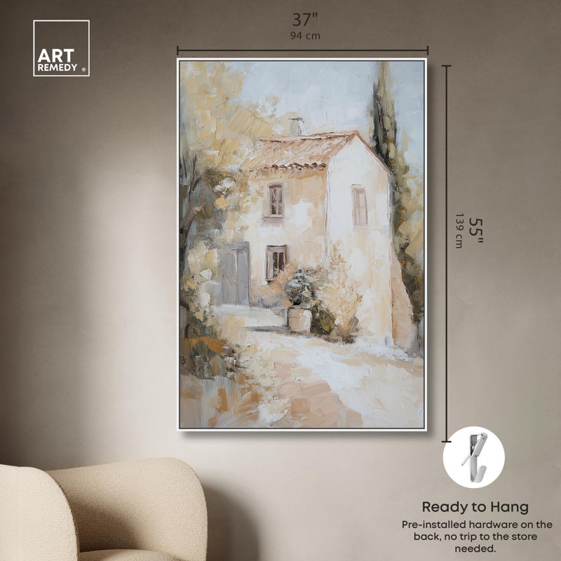 «Silent Valley (II)», art de paysage rétro, H 55 po x l 37 po, Cadre blanc