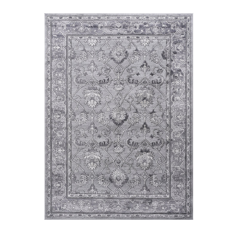 Grey Area Rug - Non-shedding, Stain , Perfect For Bedroom, Living, Entryway Dining, Nursery, Rectangle 6' x 9'