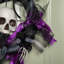 45Cm Purple Hanging Halloween Skull Wreath Decoration