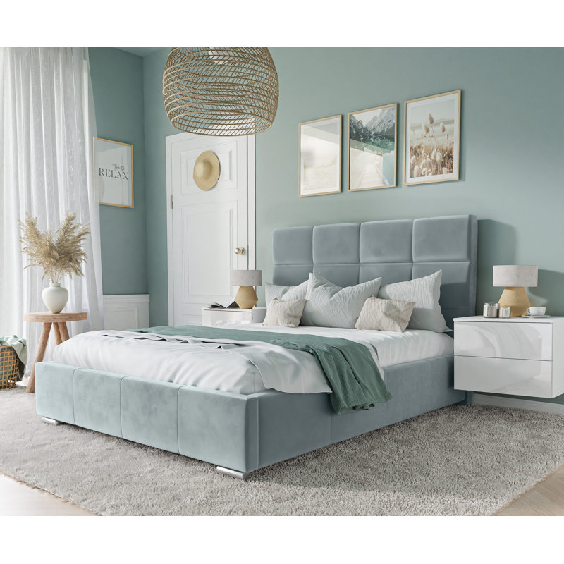 Bed Lemuel with Storage, 140cm x 200cm, Sky Blue