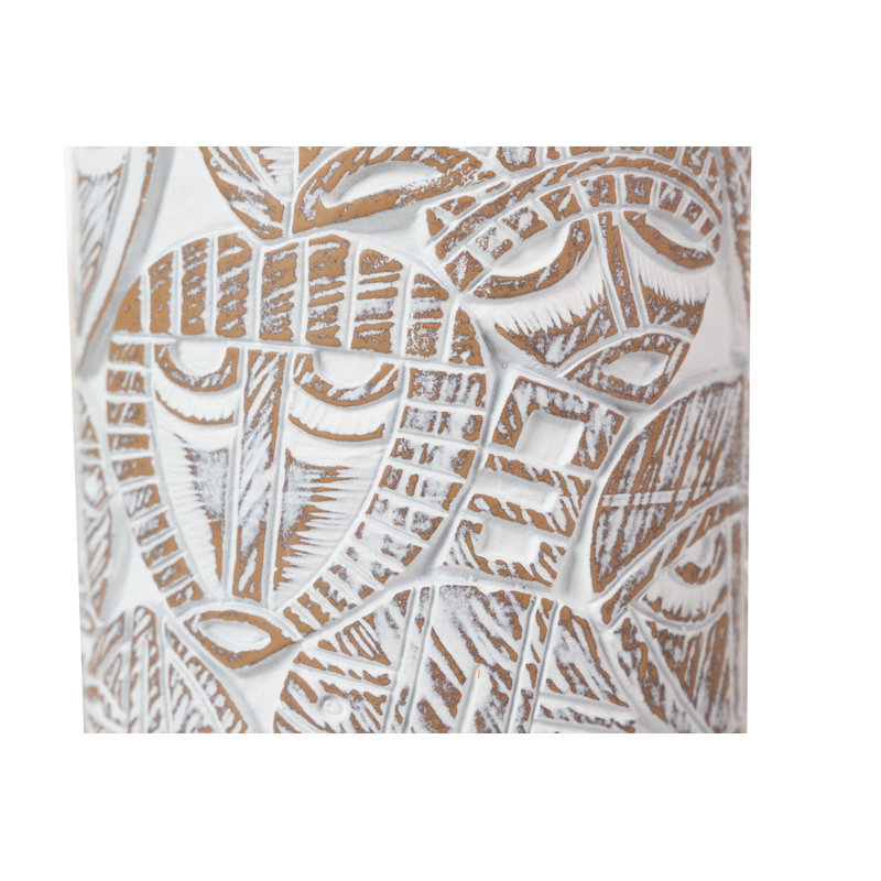 Table Vase, 37cm H x 15cm W x 11cm D, White/Gold