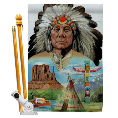 Double Sided 40'' H x 28'' W Polyester Independence Day Flag Set