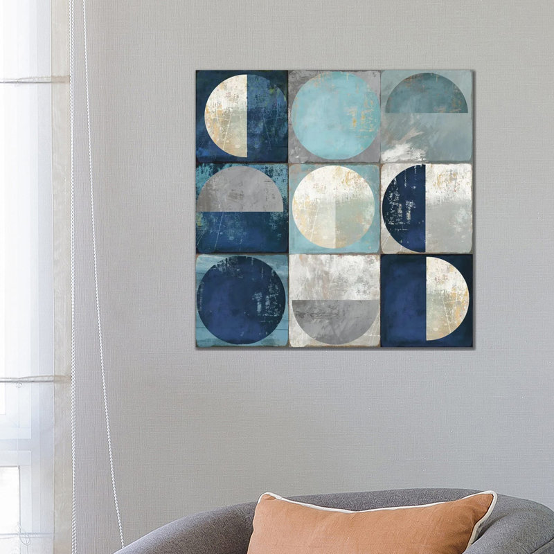 Teal Crescent by Tom Reeves - Wrapped Canvas Painting, 66.04 cm H x 66.04 cm W x 1.91 cm D
