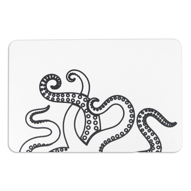 Non-Slip Bath Mat, White/Black