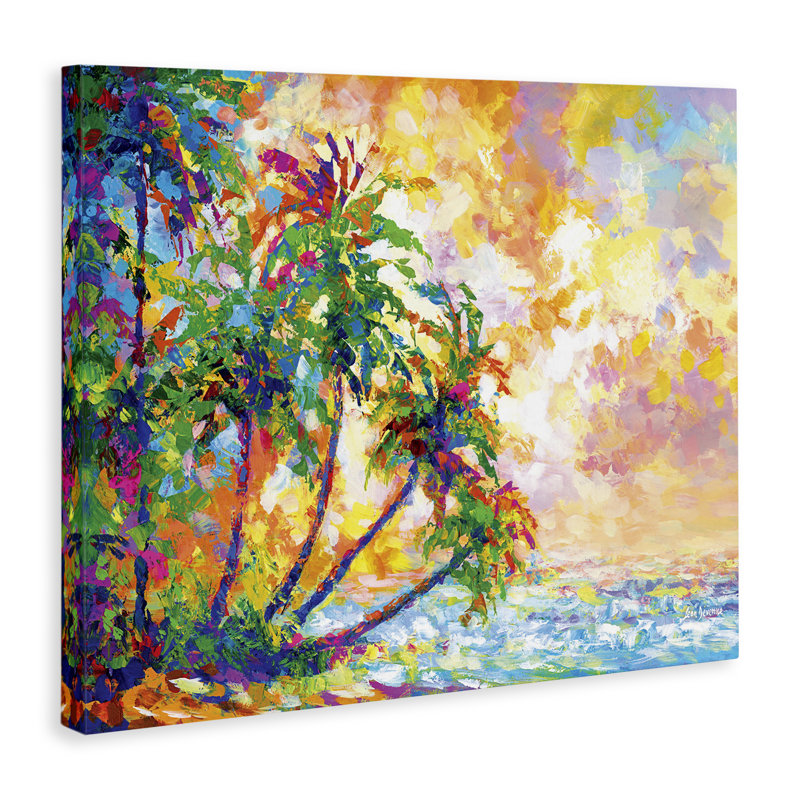«Full Beach Palms» par Leon Devenice, H 36 po x l 48 po