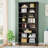 Orthman 68.9" H x 28.35" W Open Bookcase Bookshelf with Adjustable Shelf and Multicolor LED Lights-1493773661