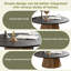 Table basse ronde en bois à piédestal robuste pour salon facile à assembler-646230371