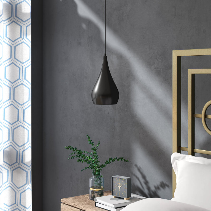 1 - Light Single Pendant, Black