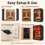 Sauna infrarouge lointain DUTHSS pour la maison, sauna sec d'intérieur pour 2 personnes avec chauffage 120V / 2100W, contrôle WiFi et LCD, 7 panneaux de carbone, 3 tubes de lumière rouge, 2 lampes infrarouges, audio Bluetooth, bandes lumineuses à DEL