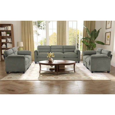 Natchez 7 - Piece Corduroy Upholstered Living Room Set