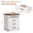 Wooden Farmhouse Style Night Stand With 3 Drawers, Nightstand Set of 2 with Charging Station, White End Table With LED Light-1593956858-1601435117