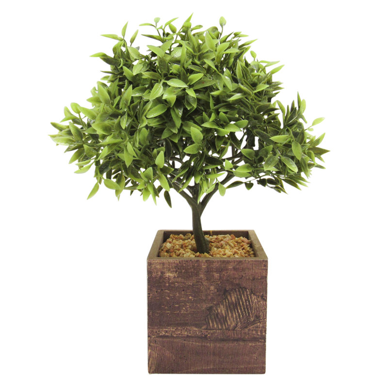 11'' Faux Bonsai Plant in Wood Pot