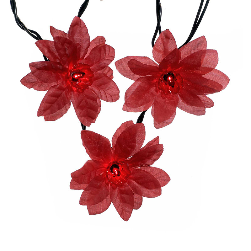 Kurt Adler 35-Light Red Poinsettia Light Set