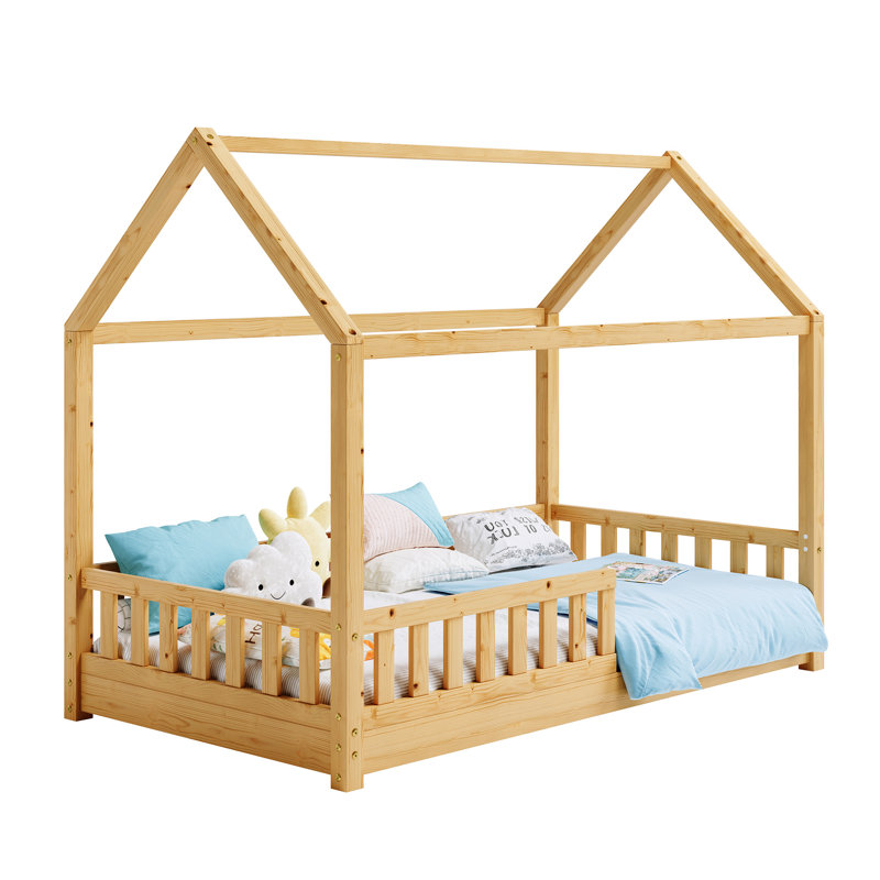 European Single (90 X 200 Cm) Toddler Beds House Beds, Natural Wood
