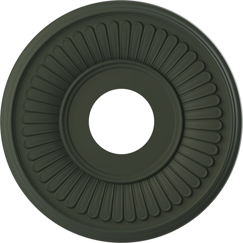 Médaillon de plafond Berkshire en PVC thermoformé, H 13 po x l 13 po x P 0,75 po, Vert club de chasse satiné UltraCover