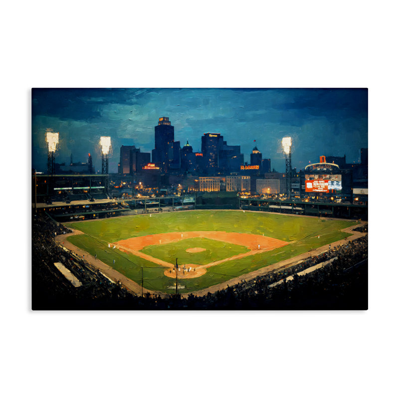Baseball Stadium at Night, conception par Arlington Prints, H 30 po x l 45 po