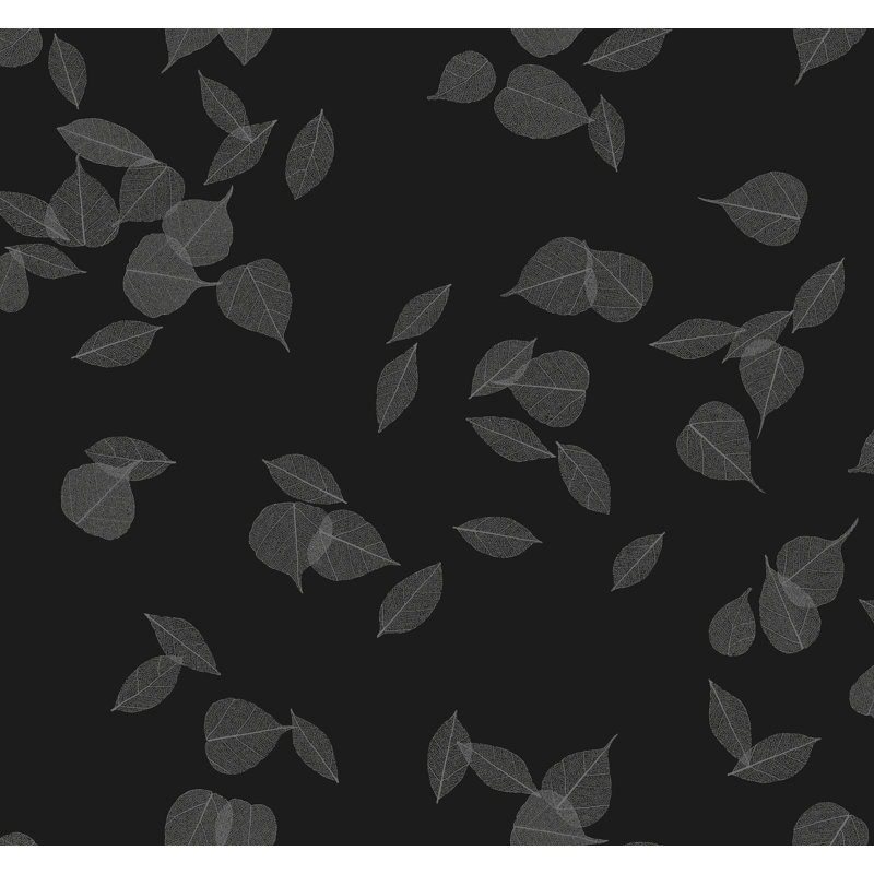 Papier peint feuilles de gula, Noir, noir, noir, noir
