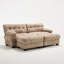 Canapé modulaire en bois profond avec repose-pieds modulaire profond