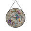 Colibri floral à vitrail pour fenêtre-746586894