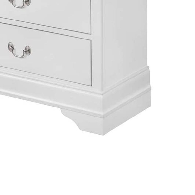 Commode 5 tiroirs Reimund, Blanc