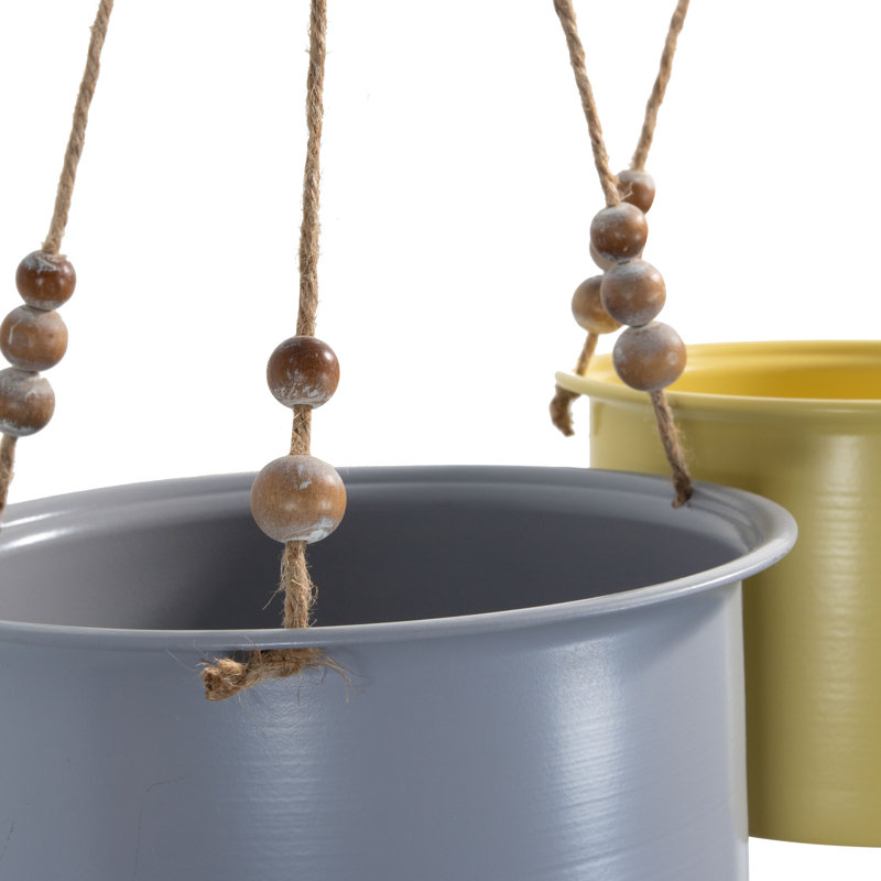 Ensemble de 2 pots à fleurs suspendus en métal