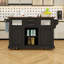 Rolling Kitchen Island with Drop Leaf, Power Outlet, Adjustable Shelves and Storage Cabinet-207105293