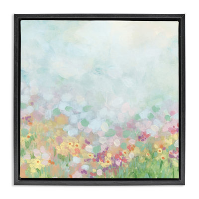 "Abstract Daisy Field", art mural encadré sur toile flottante par June Erica Vess