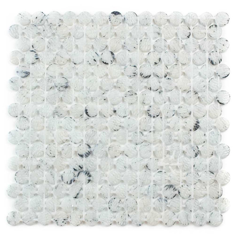Eterna Penny 12"x12" Recycled Glass Mosaic Tile, Mauna Blis