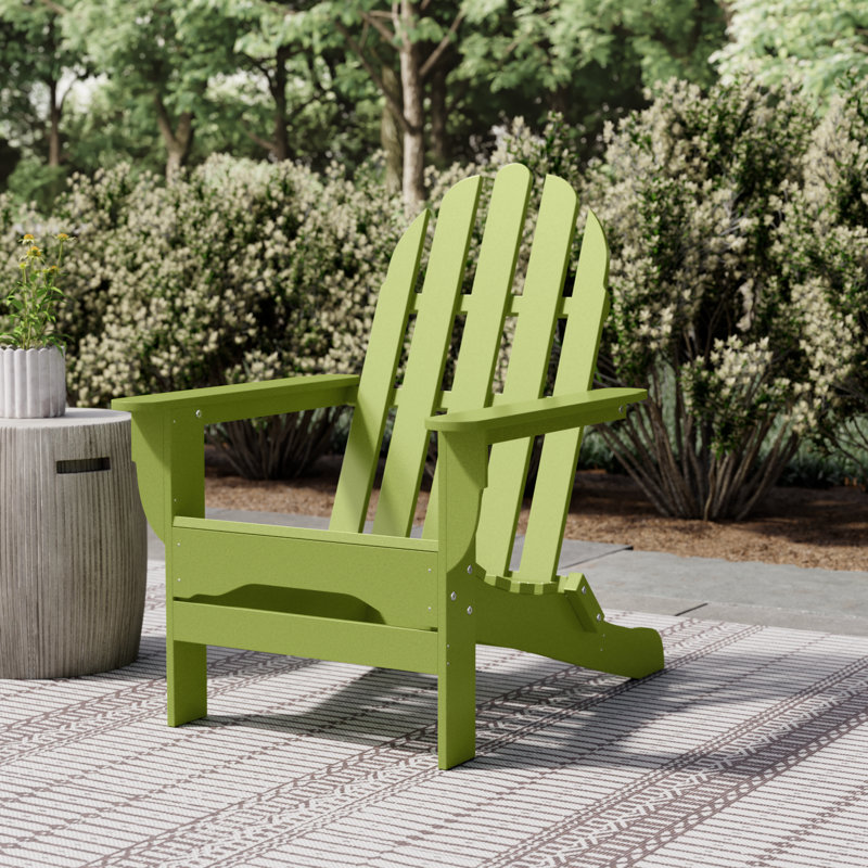 Chaise Adirondack d'extérieur en bois Hartington, Vert lime