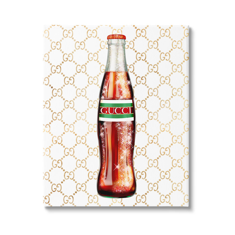 Élégante bouteille de cola, motif de mode glamour par Ziwei Li - peinture sur toile flottante, H 40 po x l 30 po x P 1,5 po